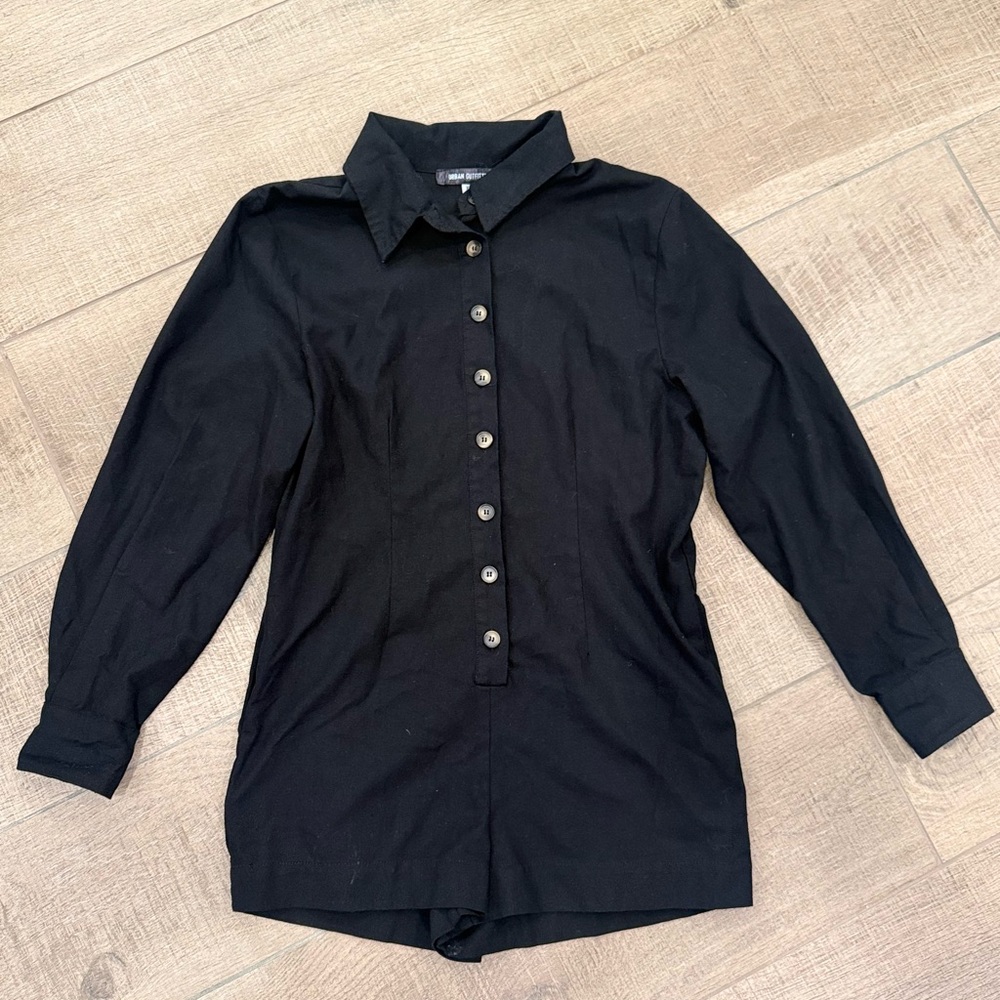 Black Button-Up Romper